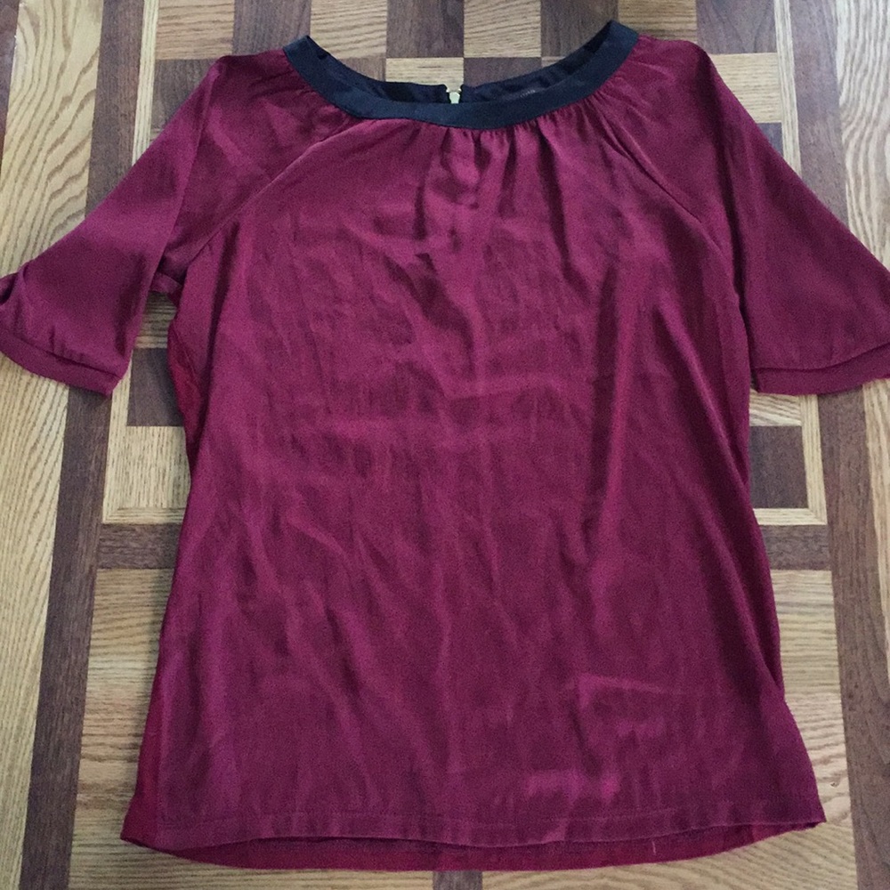 Maroon and Black Silky blouse form The Limited